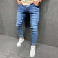 Men Cotton Stretchy Ripped Skinny Jeans High Quality