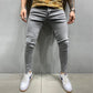 Men Cotton Stretchy Ripped Skinny Jeans High Quality