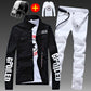 Men Slim Fit Denim Jacket Pants 2pcs Set