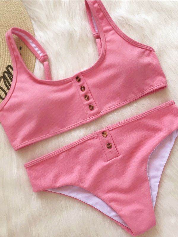 Women Ribbed Swimsuit Female Two pieces