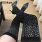 Crystal Rhinestone Stretch Fabric Sexy High Heels