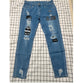Men Cotton Stretchy Ripped Skinny Jeans High Quality