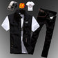 Mens  Casual Denim Vest Jeans Pants Slim Fit Two Piece Set