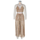 PinePear Sexy Crochet Tassel Two Piece Skirt Set
