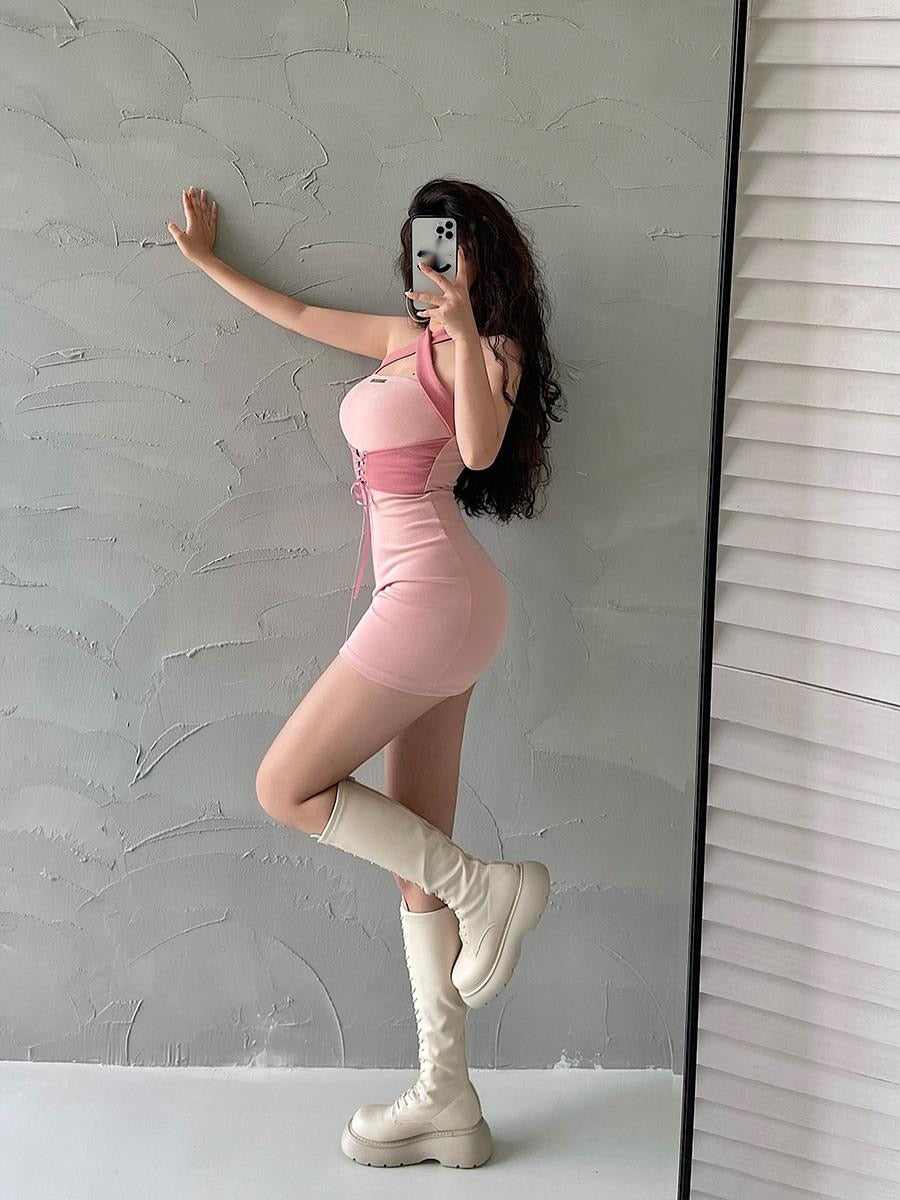 Hot Girl Style Sexy Open Back Lace Up