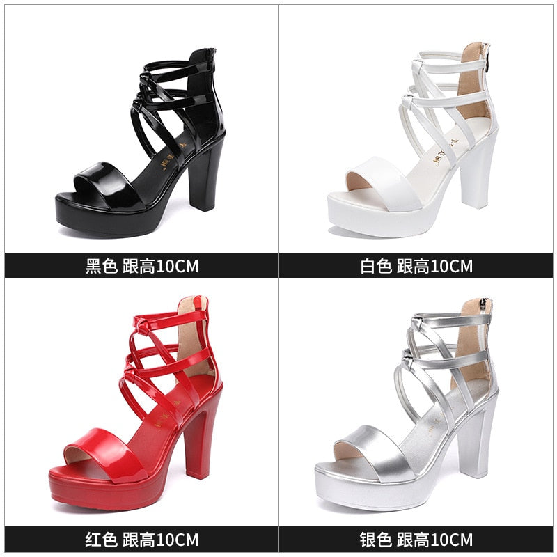 Block Heel Platform Sandals Women