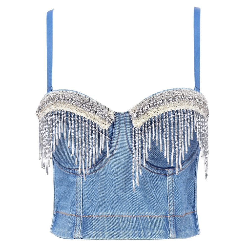 crop top sexy lux style jeans